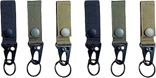 AMNGYOOK Tactical Key Ring, Multifunctional Tactical Nylon Webbing Key Ring Tactical Molle Key Ring for Outdoor Climbing Camping (6PCS)