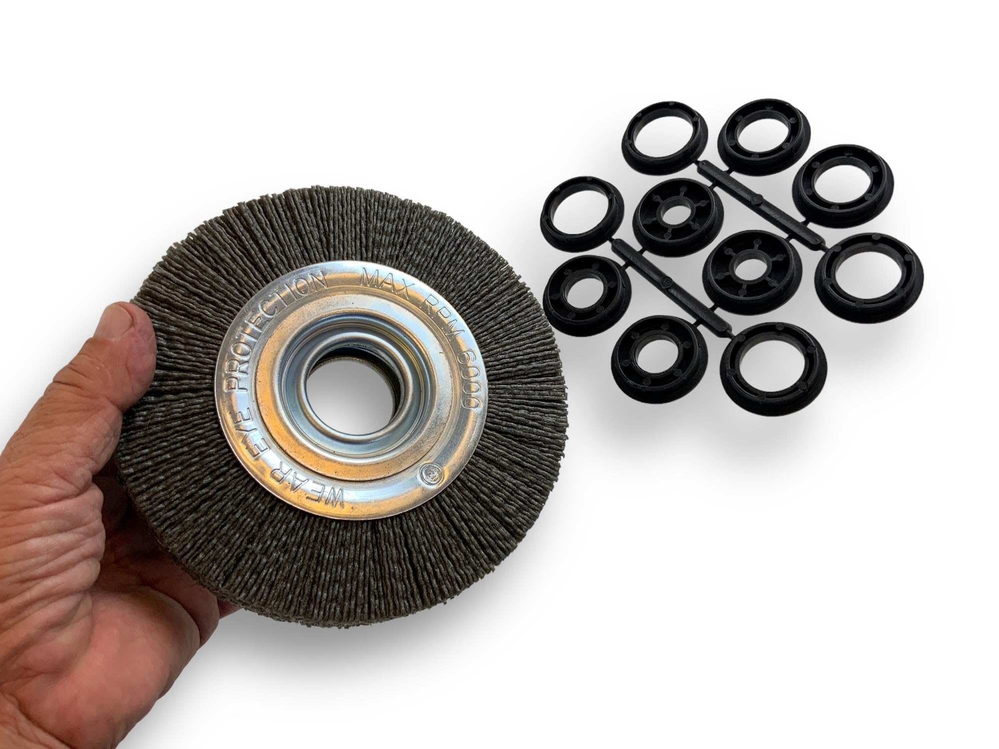 Kibros Brosse circulaire touret NYLON grain 80 Ø 150 mm 2 rangs