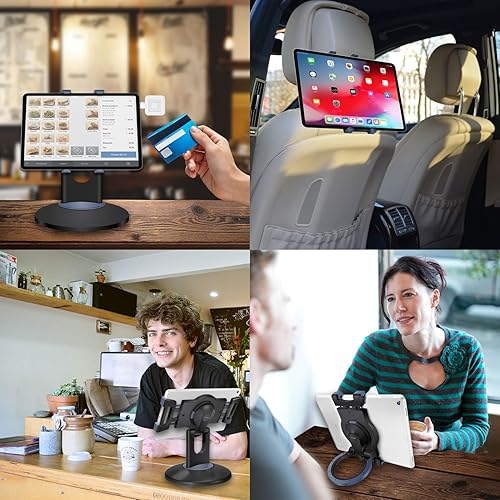 Miniatura 4 de Cellet Soporte universal para tableta, rotación de 360, abrazadera ajustable para tableta, paquete todo en uno, comercial, venta al por menor,