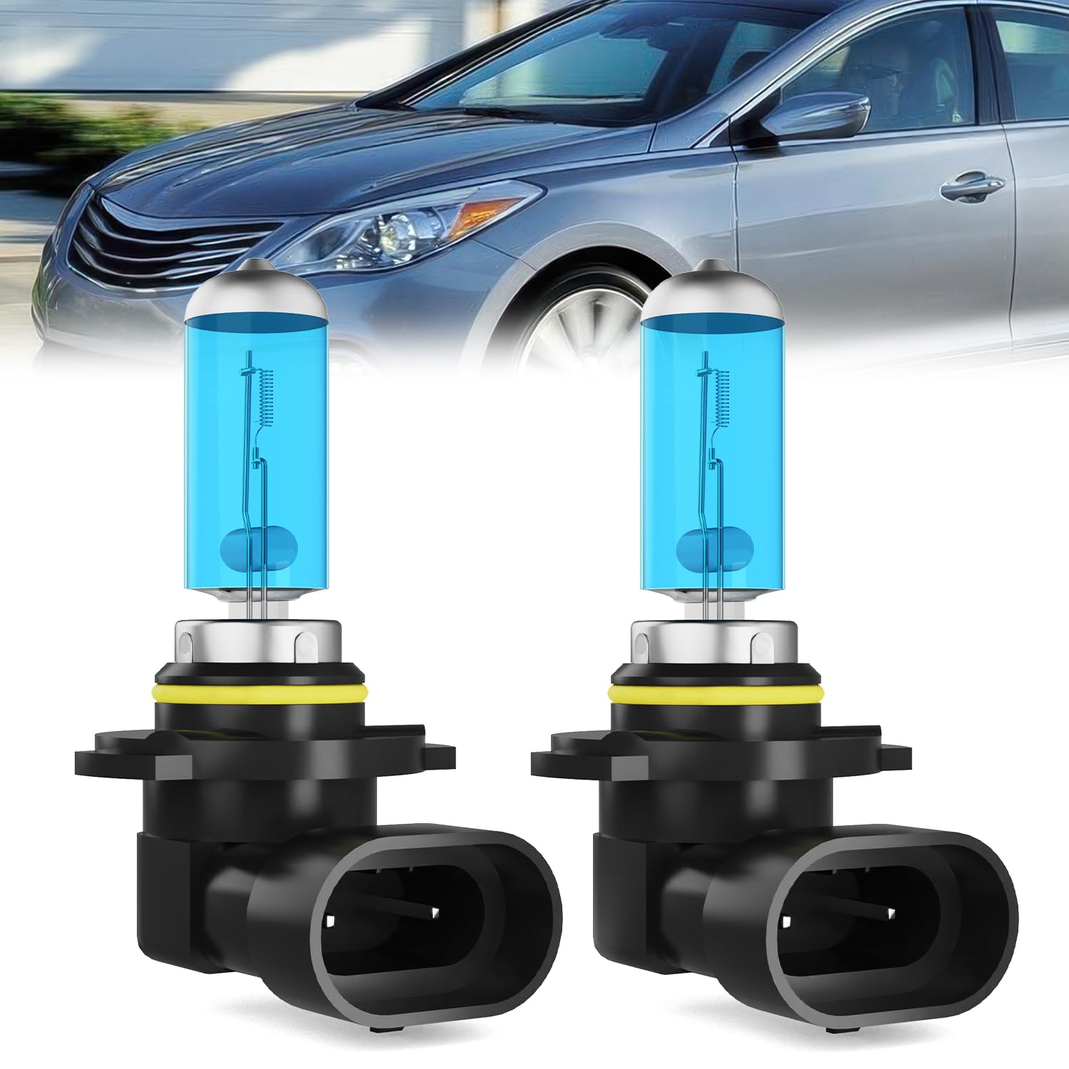 Fog Light Bulbs Fit For Hyundai Azera 2015-2017, 9006 Fog Lights Halogen Bulb, 6000K White Light, Plug and Play, Pack of 2