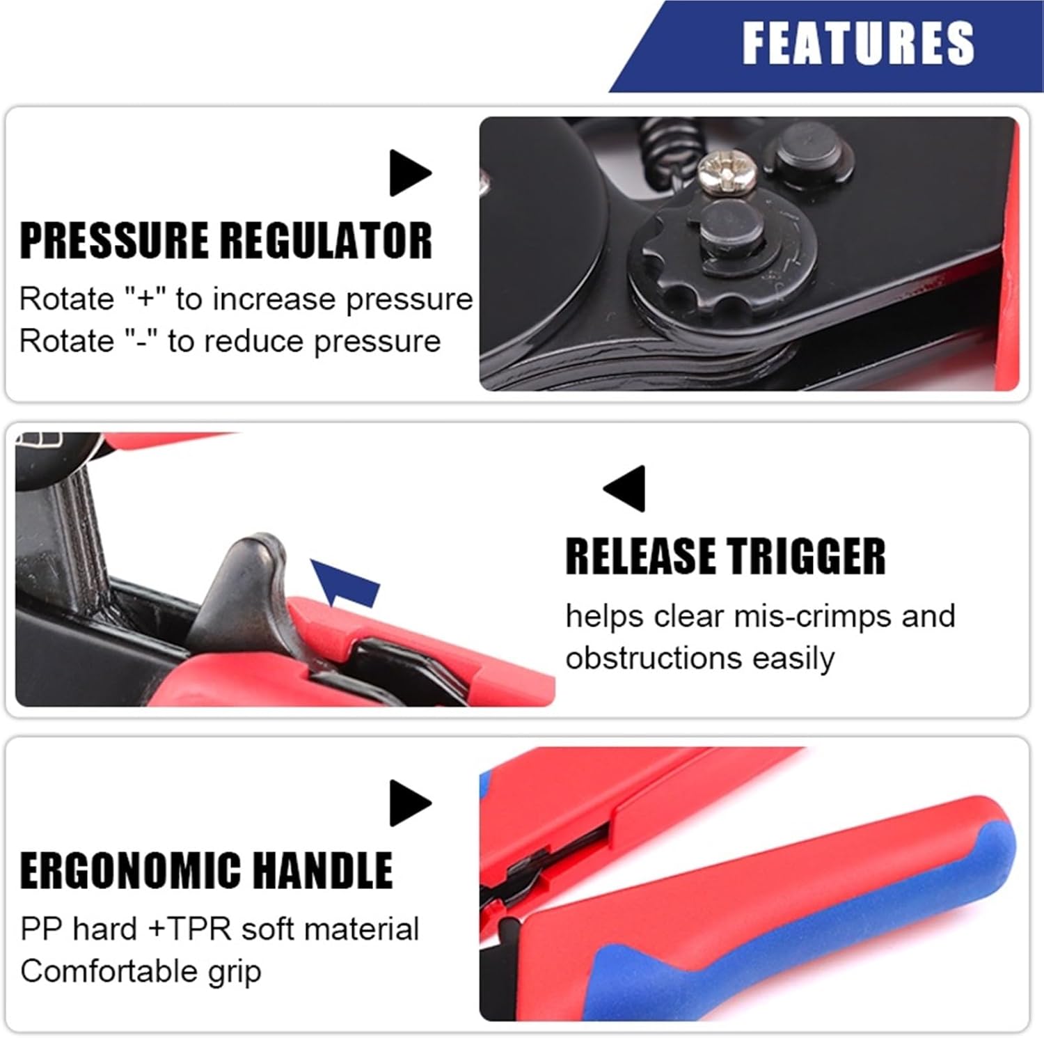 Ferrule Crimping Tool HSC8 6-4A 0.25-10mm² 23-7AWG Electrical Ratchet Crimper Plier For Wire End Crimp Tube Terminals Box(HSC8 6-4A 450H)