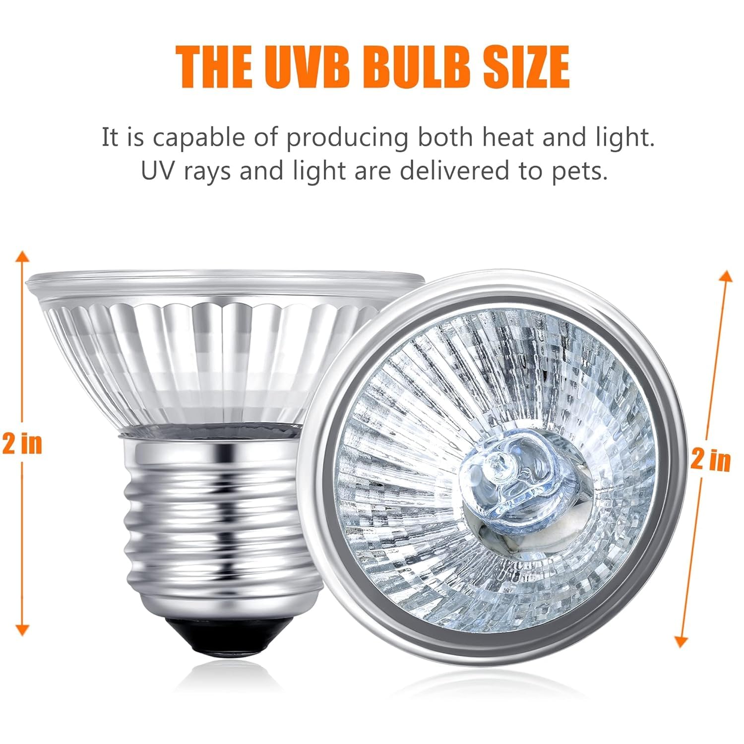 TRADESK Anky 2PCS Reptile Turtle Heating UV Light Bulb, Fish Tank Pet Turtle UV Lamp Bulb, Turtle Tank Heating Bulb, Heat UV Light for Turtle (Set of 2 UV Lamp Bulbs, 50 Watt) 1