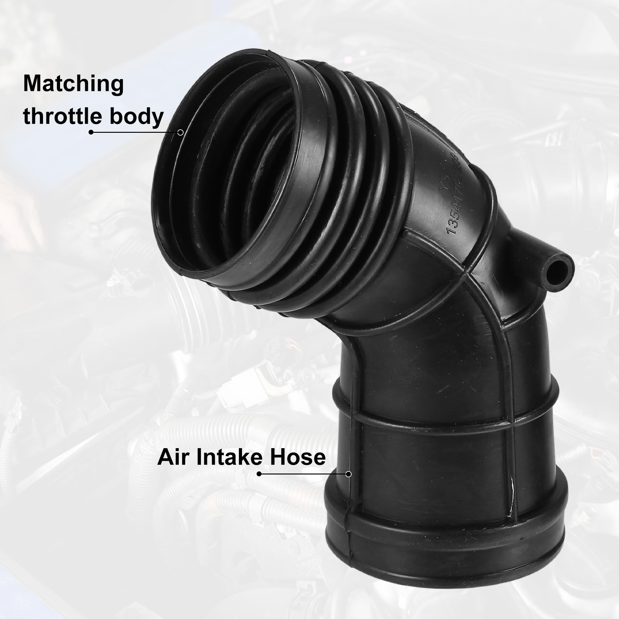 A ABSOPRO Filtro Aria Aspirazione Tubo Condotto Per BMW 323Ci 2000 2pz | Gomma Nero - Funzione: Ripara Motore Tremante E Accelerazione Lenta - Dimensioni: 8.5cm - OE: 13541435627/13541705209