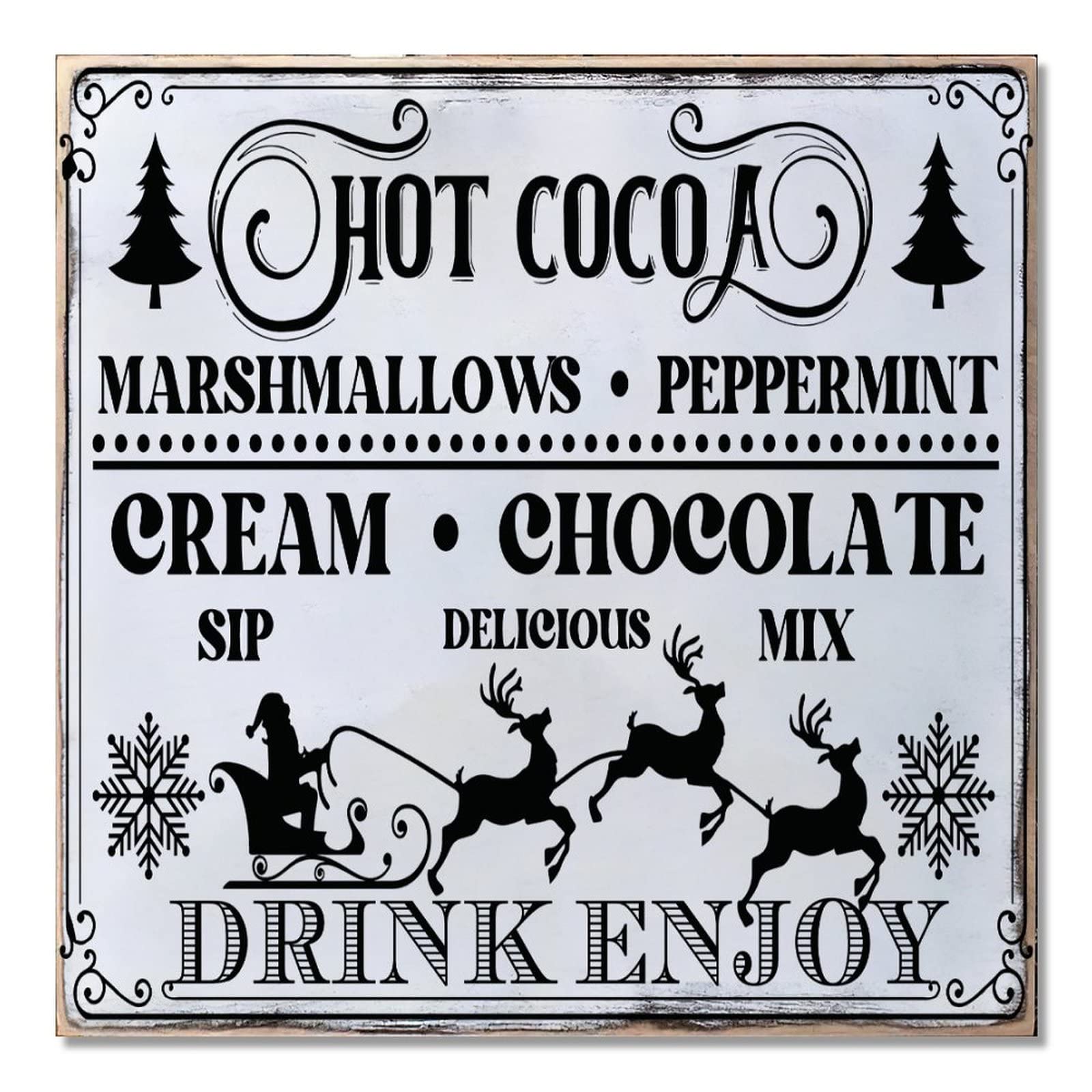 Décoration murale Noël chocolat chaud pour habiller votre coin café