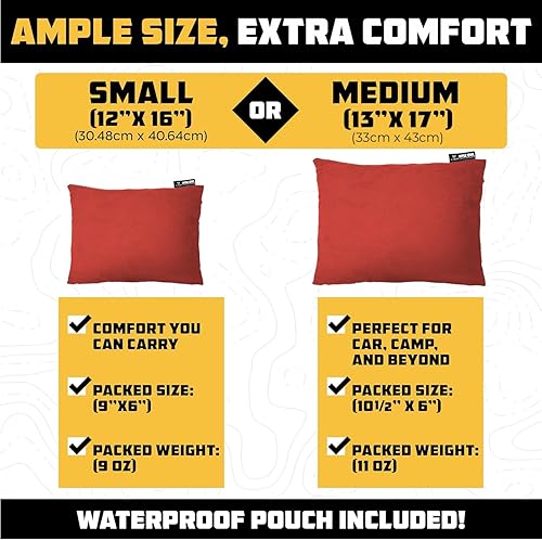 Vista 12 de Wise Owl Outfitters - Almohada compresible de espuma para acampada - Úsala cuando duermes en coche, avión, hamaca y campamento - Ideal para niños