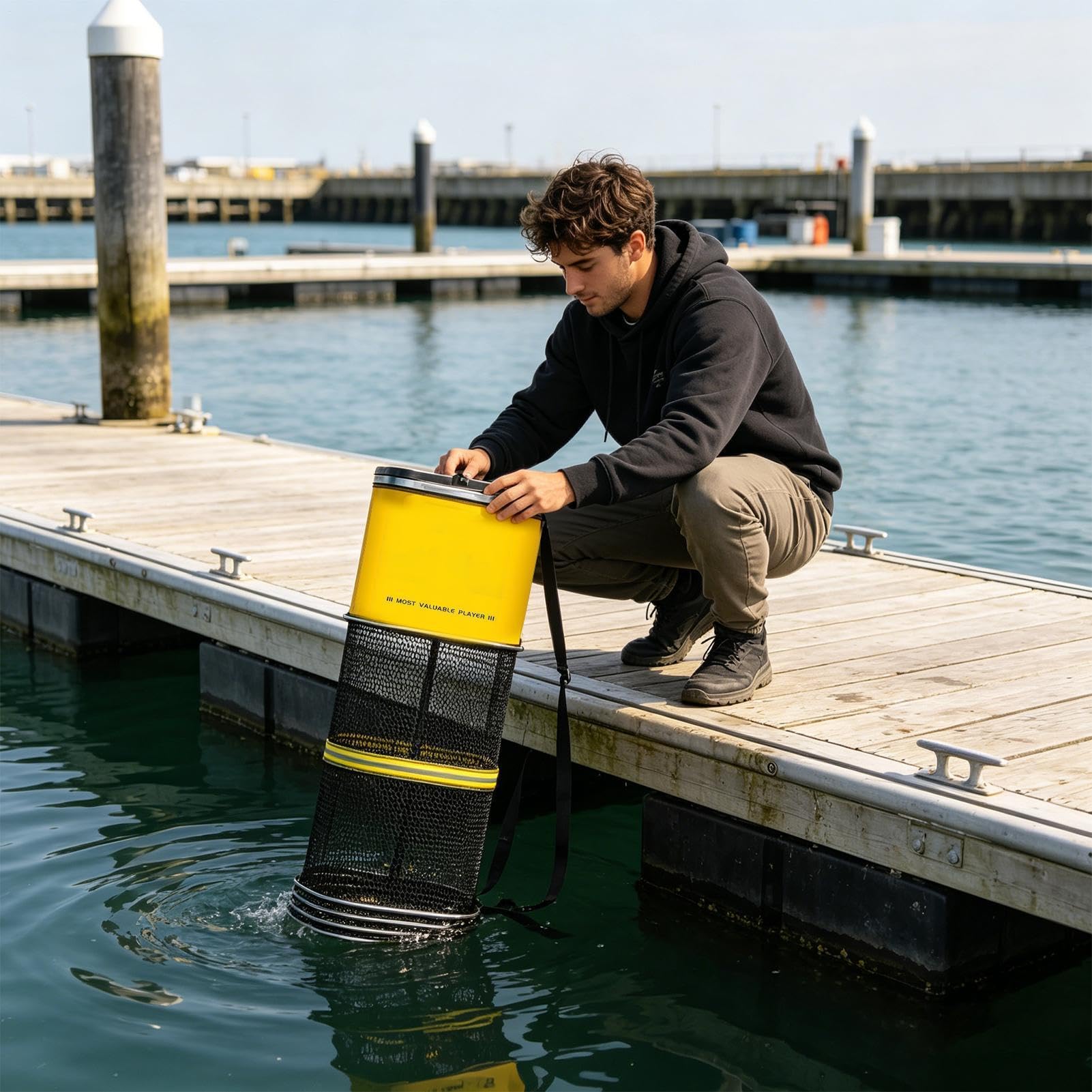 Trap & Bait Net, Folding Landing Net for Angeling, Durable Mesh Catc | Składana pułapka wędkarska, przenośna siatka wędkarska dla gatunków, wszechstronne narzędzie do połowu karp, basów i trou
