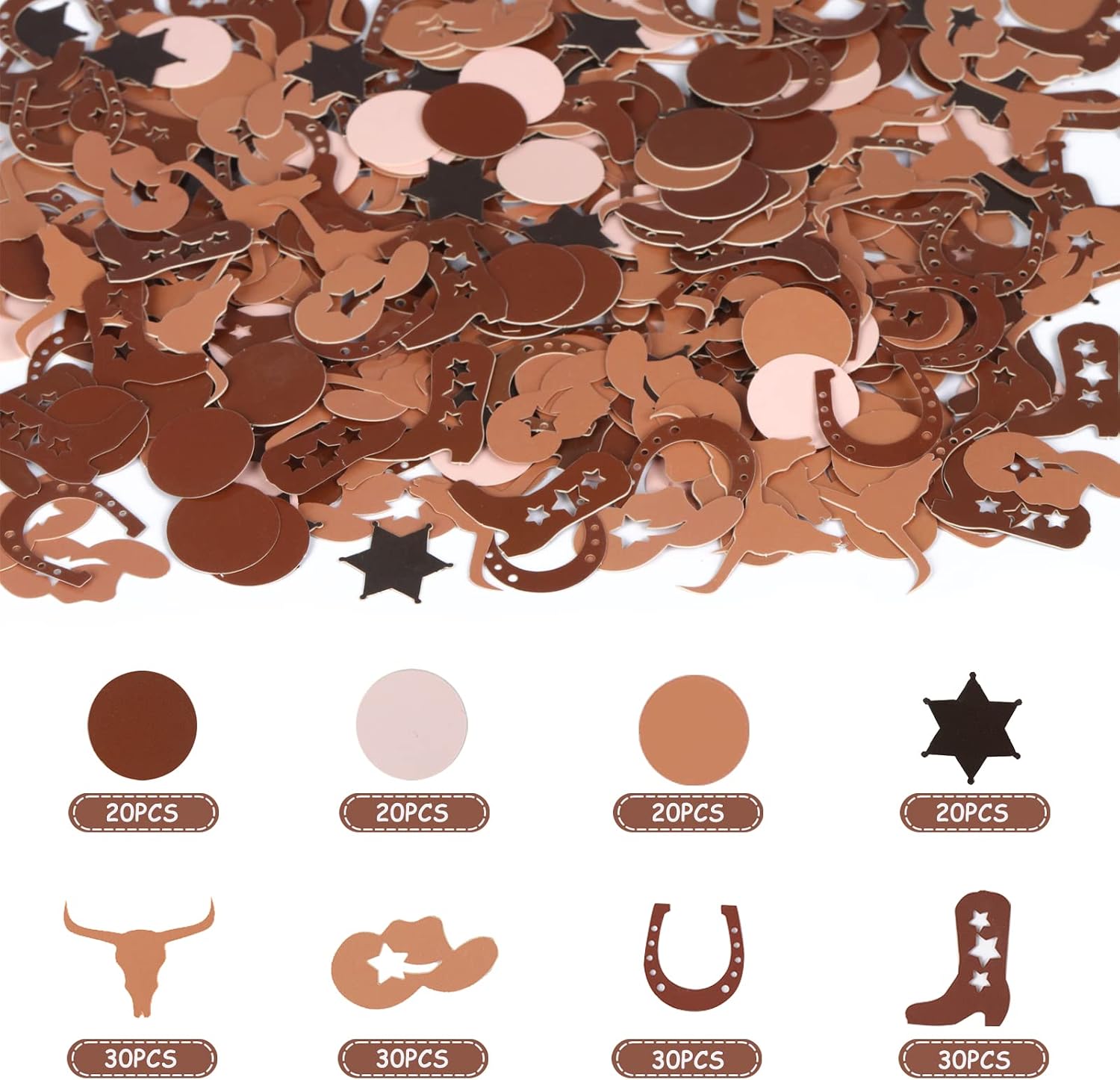 200PCS Western Cowboy Birthday Party Baby Shower Paper Confetti