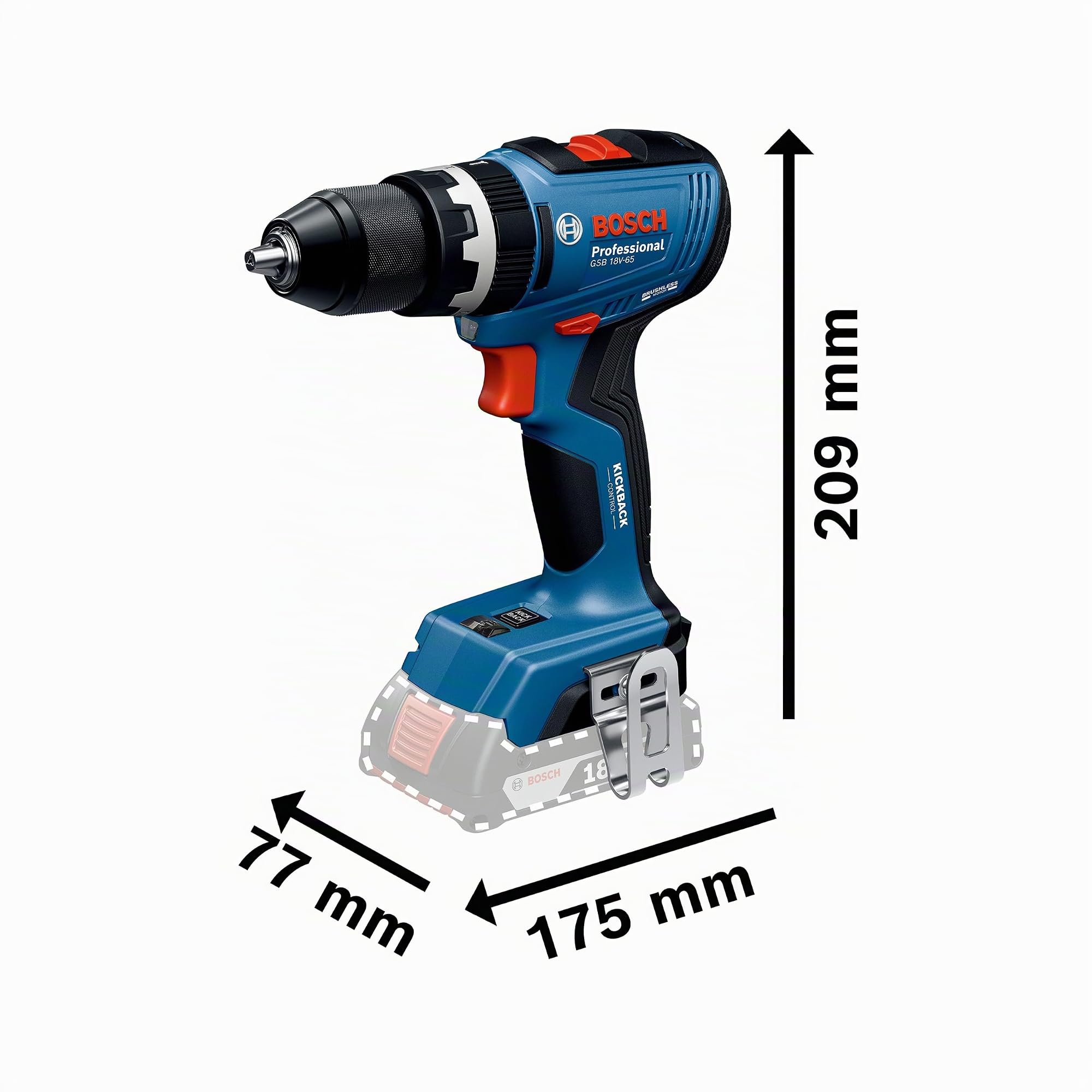 Bosch PRO 18V System Combo Kit: GSB 18V-65, GBH 18V-22, GWS 18V-11, 3x GBA 5.0Ah, GAL 12V/18V-80, M-BAG
