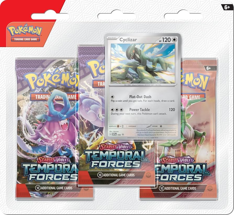 Amazon.com: Pokemon TCG: SV5 Temporal Forces 3Pk Blister