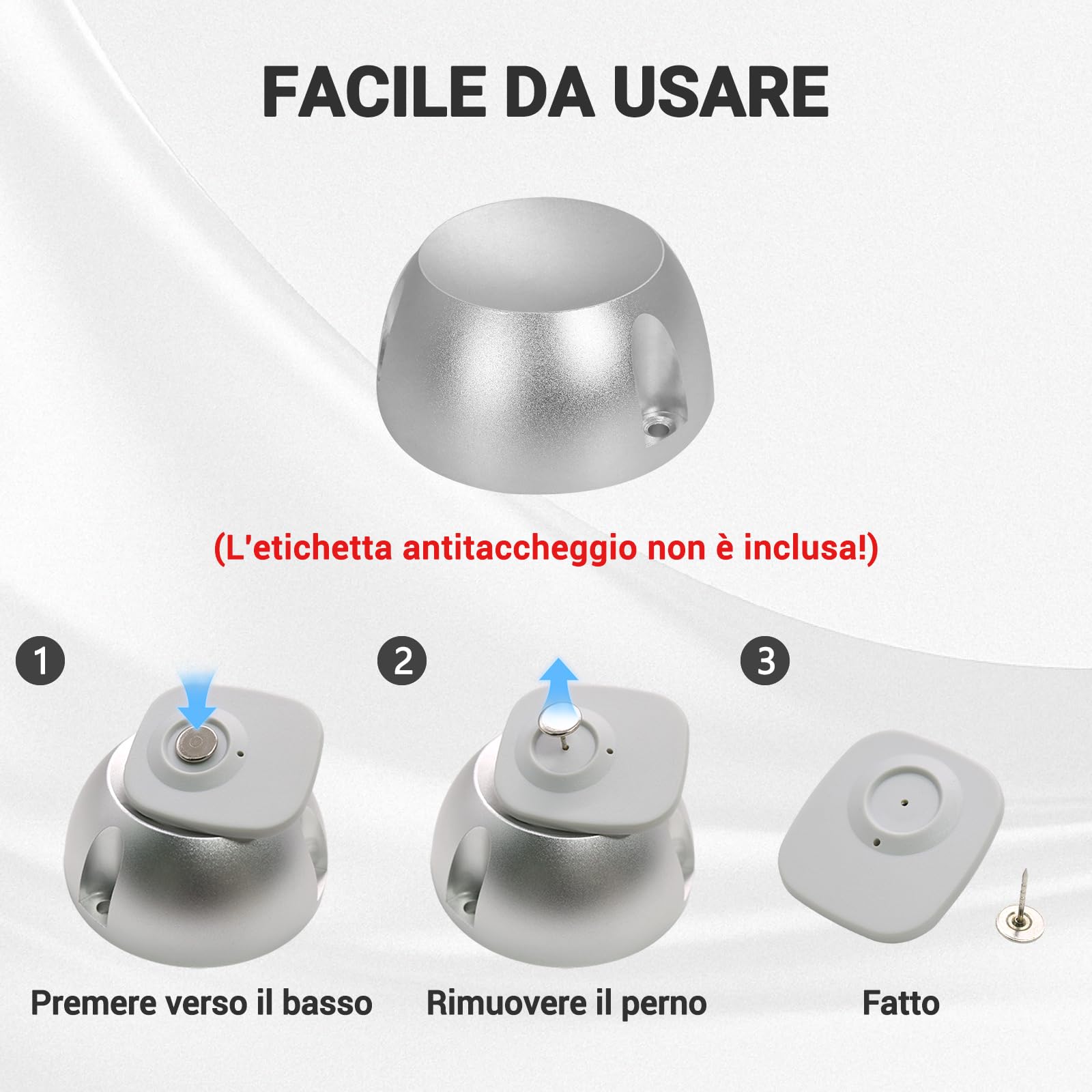 Magnete Antifurto con Gancio, 20000GS Disattivatore di Sicurezza per Rimuovere Antifurto sui Vestiti, Detergitore Magnetico, Potente per Etichette Negozi e Rimozione Etichette Antifurto