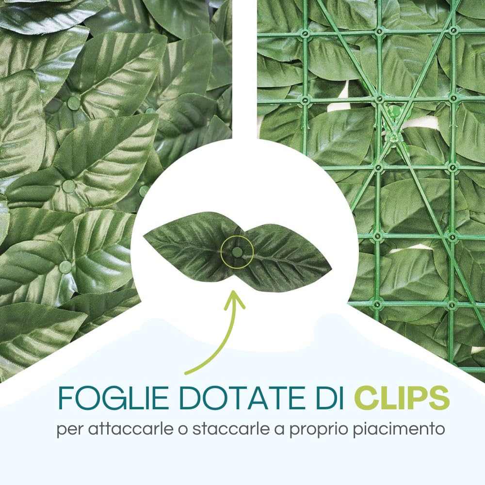 Palucart 3 siepi artificiali 1x3 m siepe da balcone artificiale edera 100x300 cm - M