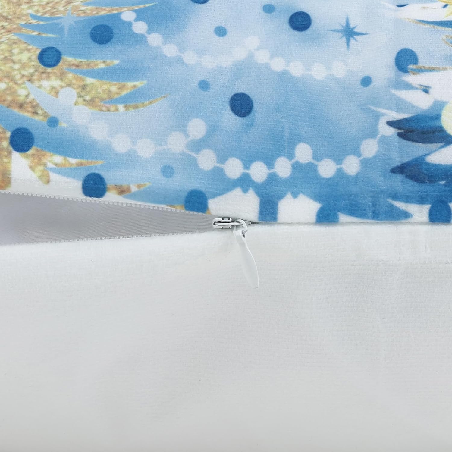 Winter Snowman Throw Pillow Covers, Blue Xmas Tree Reindeer Wreath Christmas Velvety Decorative Pillowcases for Sofa Bed Home Patio Set of 4, 18 x 18 Inches - Image 5