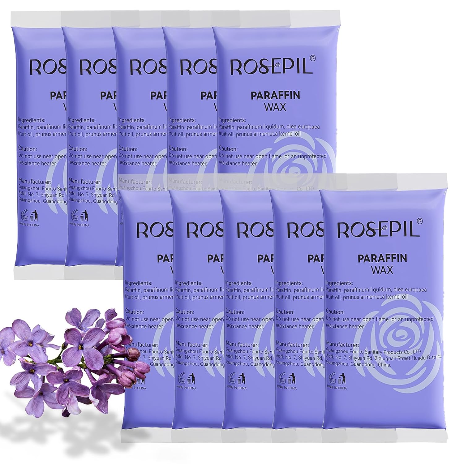 Rospeil 10 packs Paraffin Wax Refills of Lavender scent, Paraffin Wax for Paraffin Bath, Moisturizing for Hands and Feet
