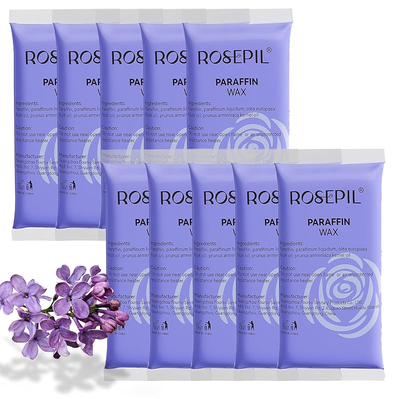 ROSEPIL Pacote com 10 refis de cera de parafina com fragrância de lavanda para mãos
