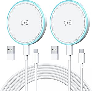 Wireless Charger 2Pack 15W Magnetic Wireless Charger Fast Charging Pad with 6FT Type-C Cable Dual Ports Compatible with iPhone 17/16/15/14/13/12 Series & AirPods 3/2/Pro (Strong Magnet Technology)