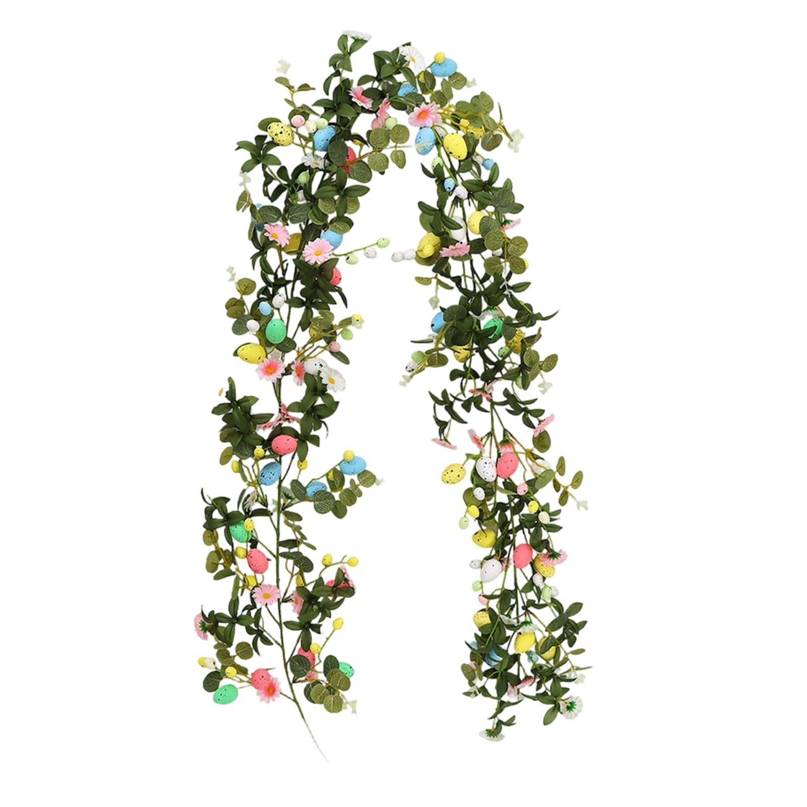 Woedpez Artificial Easter Vine with Colorful Eggs Flexible Hanging Decor for Home Parties Easter Artificial Foliages