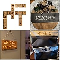 Vista 2 de Plantillas de letras del alfabeto de 1 pulgada para pintar, paquete de 70 plantillas de letras y números con letreros para pintar sobre madera