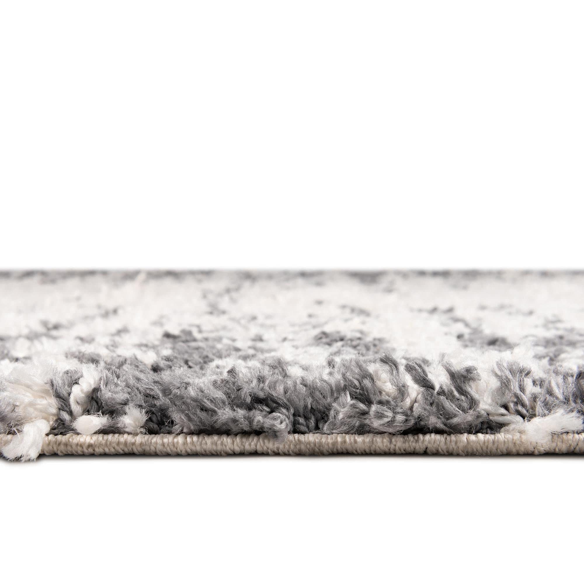 Rugs.com Serenity Shag Collection Rug – 9' x 12' White Shag Rug Perfect for Living Rooms, Large Dining Rooms, Open Floorplans