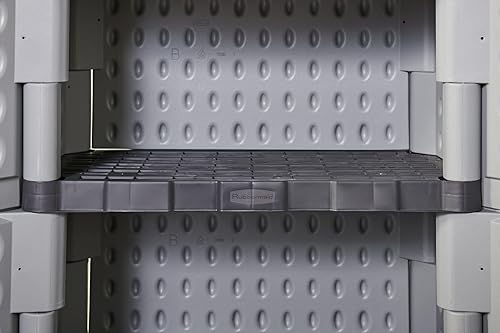 Miniatura 2 de Rubbermaid Freestanding Storage Cabinet with Doors 18"D x 36"W x 37"H Medium Gray/Black Two-Shelf Lockable Cabinet for Indoor/Outdoor/Garage Storage