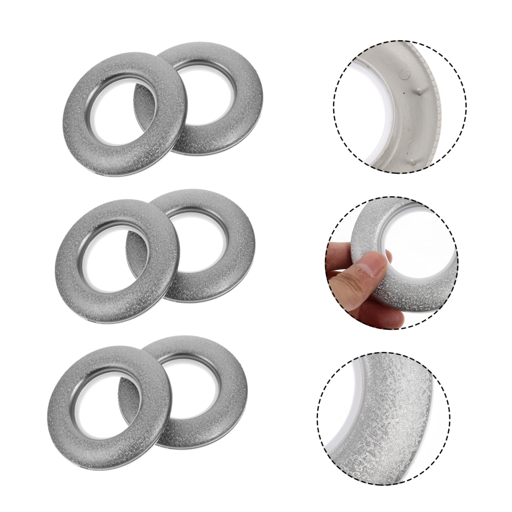 Cabilock PP Œillets de Rideaux Autobloquants Faciles à Installer Retirer, Lot de 80, Argenté, pour Portes D’Armoire et Paquet, Accessoire DIY
