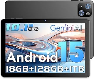 Rebecco Tablet 10 Inches, Gemini AI Android 15 Tablet, 18GB RAM + 128GB ROM + 1TB TF, Octa-Core, IPS HD 1280×800 Touch Scr…