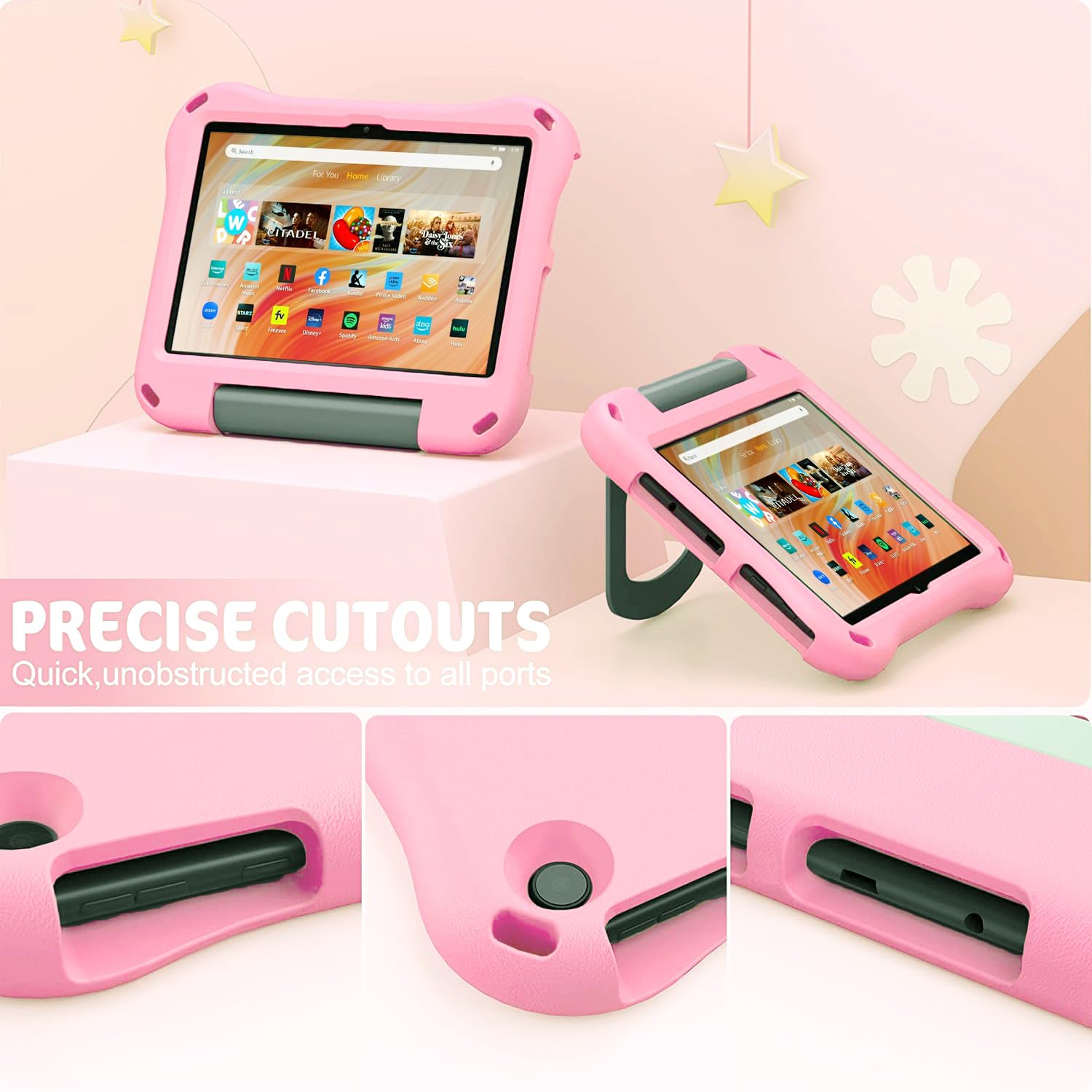 DJ&RPPQ Custodia Antiurto Per Tablet 10 Pollici Bambini - Con Impugnatura E Supporto, Colore Verde - 2