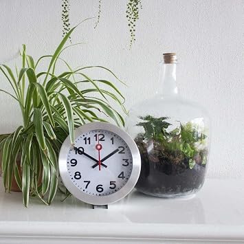 NeXtime wall clock / table clock station clock STATION, very silent, round, white, ø 19 cm