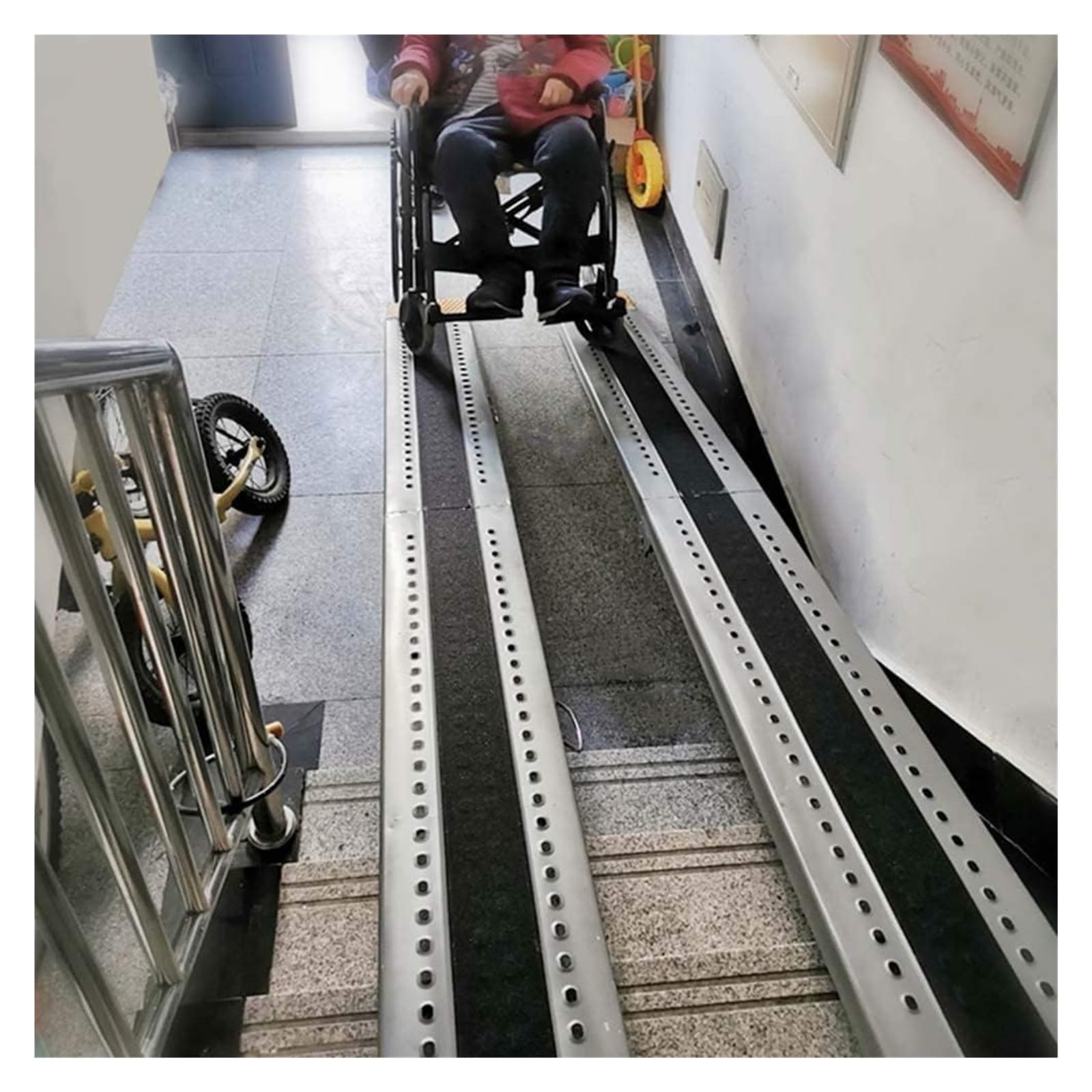 Rampa progowa do podjazdu, rampa progowa, 2 szt., aluminiowa rampa progowa, przenośne sposoby, rampy, składane, rampy dla osób niepełnosprawnych, jeden kolor, 2 m