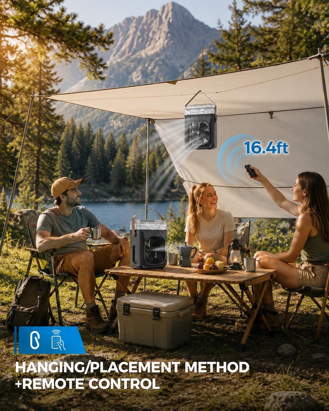 Ausic Misting Fan Portable, 20000mAh Portable Air Conditioners with 1200mL Water Tank, Outdoor Water Cooling Fan for Outside, Perfect Quite Mist Water Spray Fans for Camping Patio Home Bedroom Office