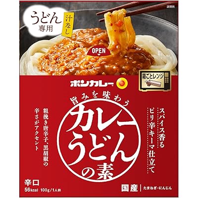 大塚食品 ボンカレー旨みを味わうカレーうどんの素 スパイス香るピリ辛キーマ仕立て 100g レンジ調理対応