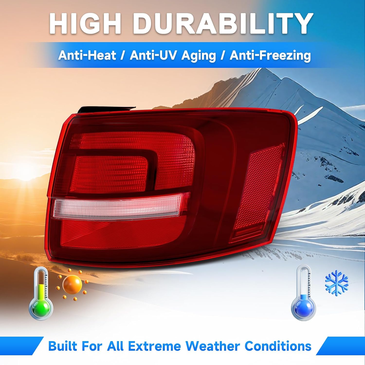 ELH Outer Tail Light Assembly Fit For 2015-2018 15-18 Jetta 15 16 17 18 Jetta Taillamp Replacement Right Side