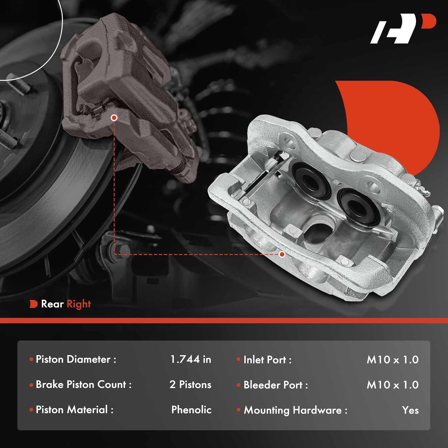 A-Premium Rear Disc Brake Caliper Assembly with Bracket Compatible with Select Cadillac, Chevy and GMC Models - Tahoe/Escalade/Avalanche 1500/Yukon 2002-2006, Express/Silverado/Suburban/Sierra 1500