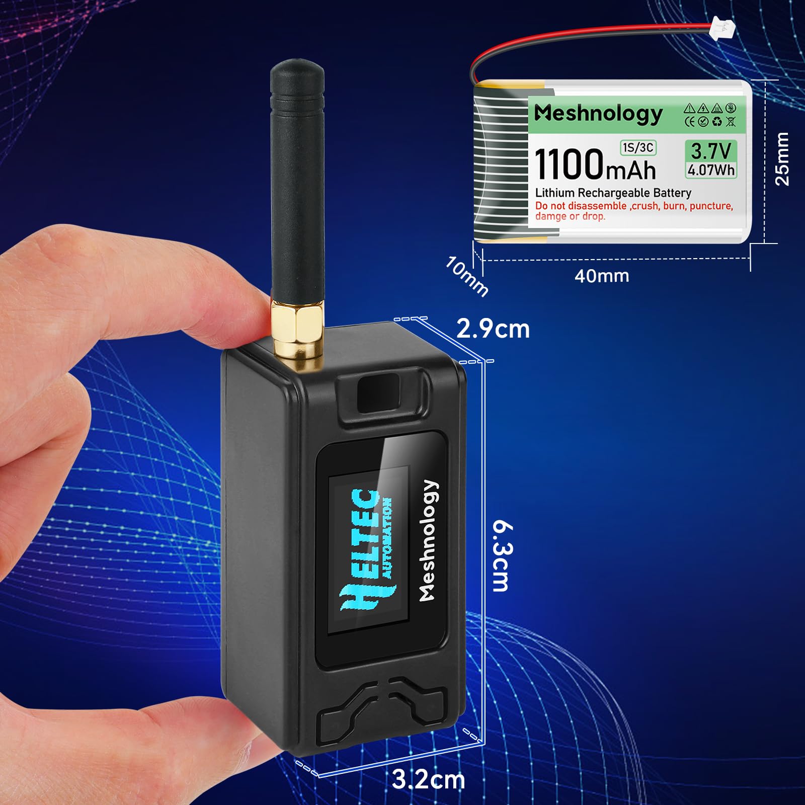 Confezione da 3 schede di sviluppo ESP32 LoRa V3 + batteria da 1100 mAh + custodia protettiva - con antenna da 868 MHz e dispositivi SX1262 LoRa V3 per tastic Mesh AR duino LoRawan IOT (N30 version