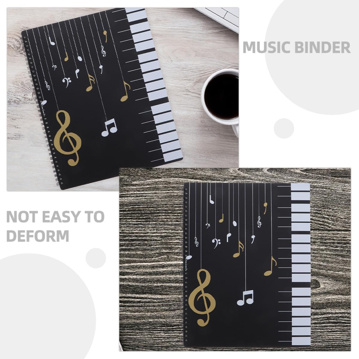 A4 Music Score Folder with 30-Pocket Insert Piano Sheet Music Binder for Musicians Document Organizer and Office Use