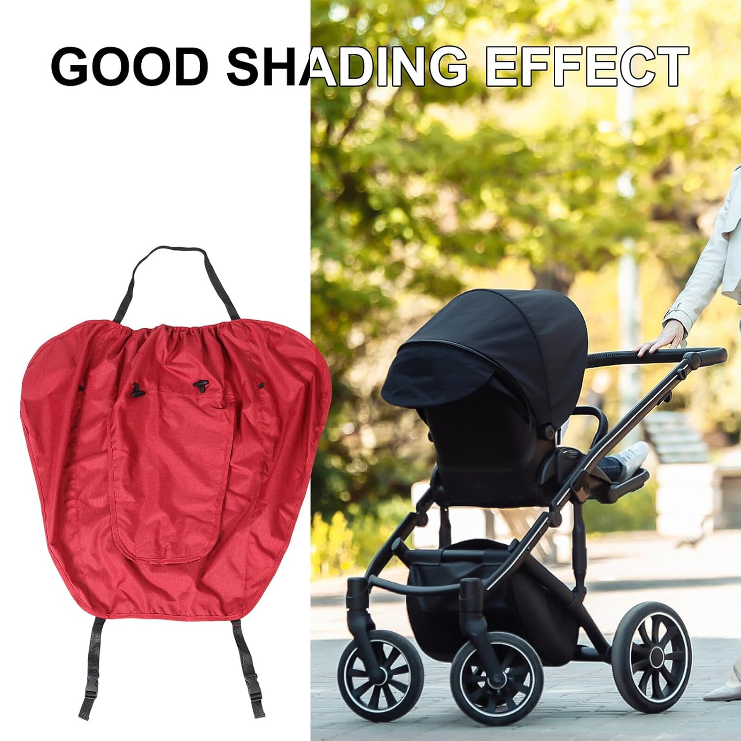 ORFOFE Universal Stroller Sun Shade Canopy Breathable Sun Protection Rain Cover for Pram with Waterproof Cationic Fabric Suitable for Outdoor Use