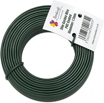 PVC Coated Garden Wire 1.2mm x 30m   Green Plant Support Wire for Roses, Climbing Plants, Trellis, Shrubs & Garden Ties