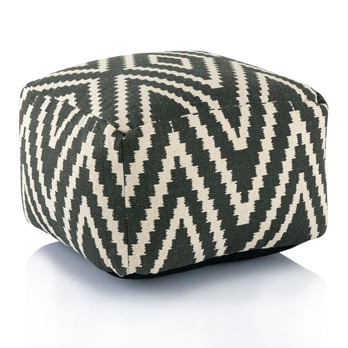 Kelim Sitzwürfel 50x50 H35cm Pouf Fußhocker Sitzhocker Bodenkissen Fußschemel Farbe schwarz