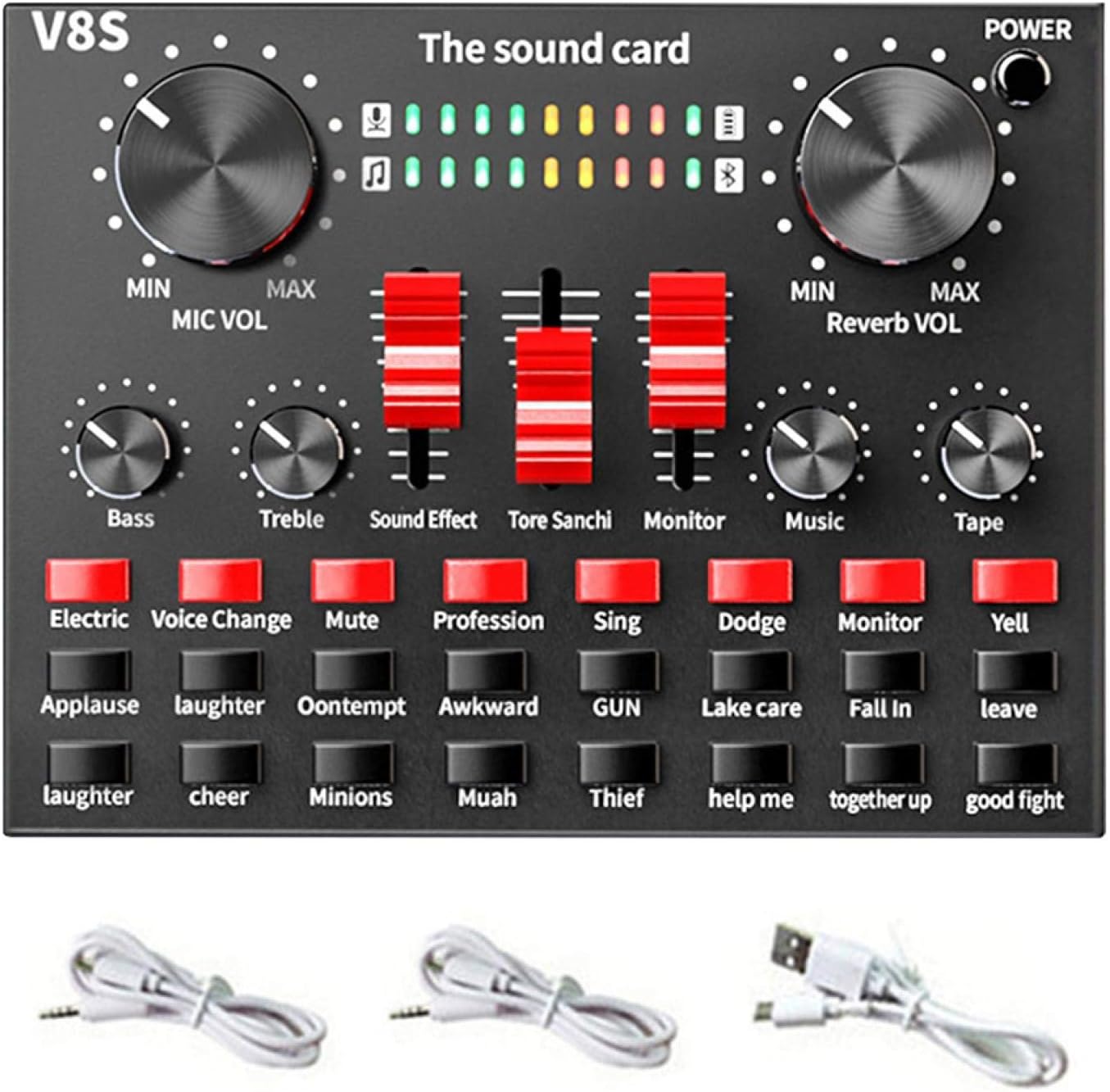 FLOX Bluetooth Mini Sound Card Mixer for Live Streaming, Voice Changer