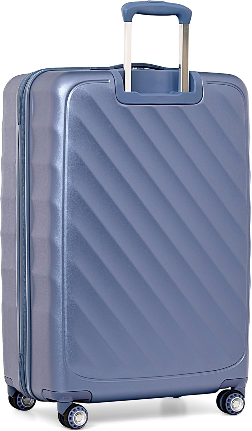 Traveler's Choice Elm Expandable Spinner Luggage Set, Matte Navy, Large Checked 29-Inch
