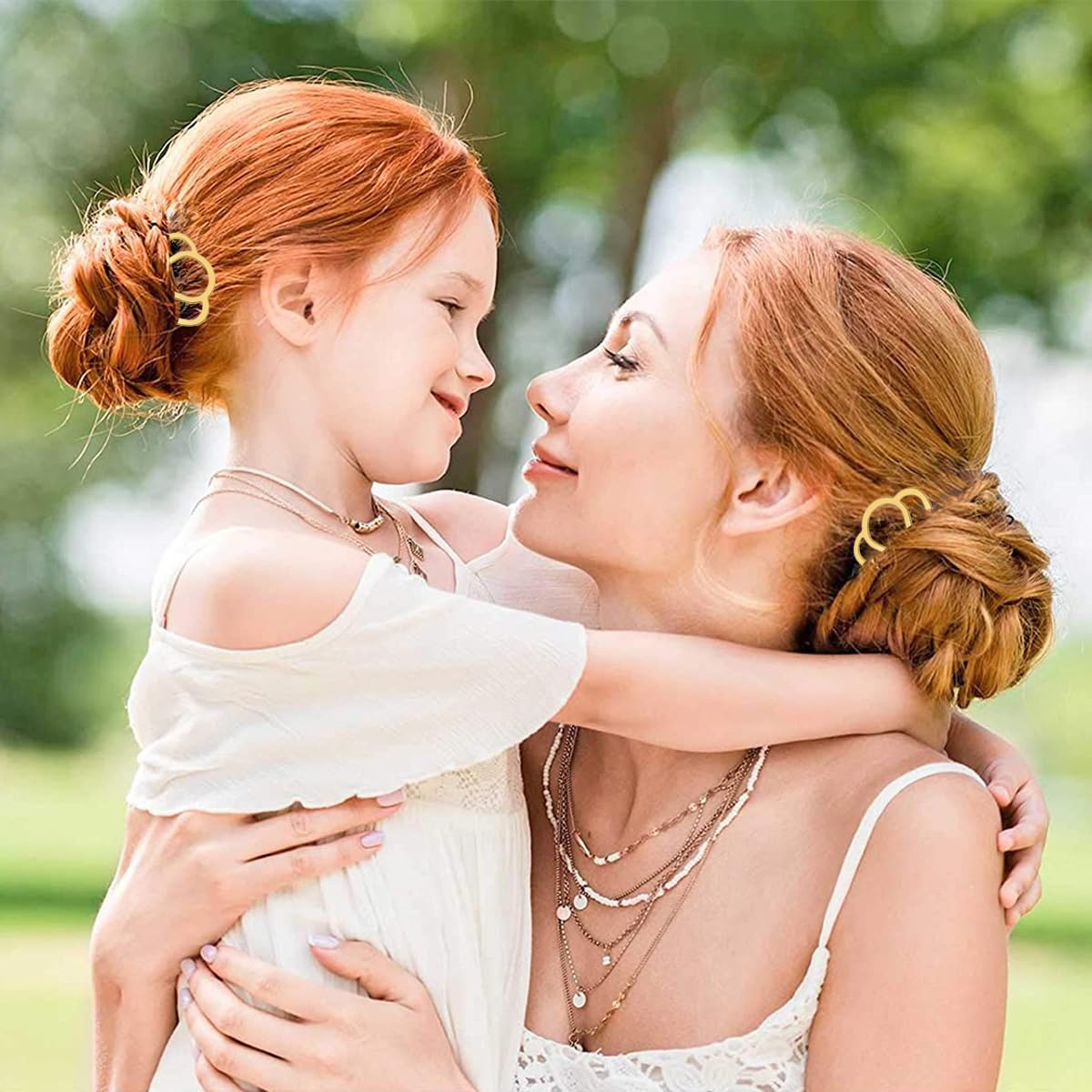 6 Piece Metal Hair Side Combs Hair Fork Clip Pins for Updo Bun, U Shape for Vintage Hairstyle Hair Accessories (Gold-4 Teeth) - Image 2