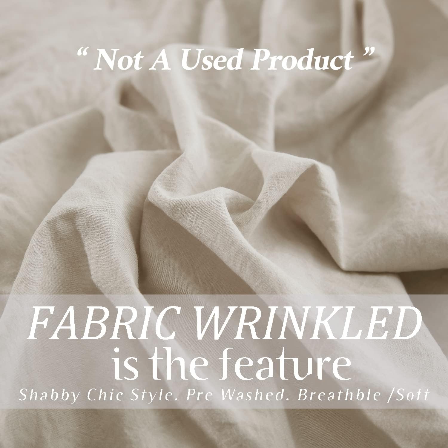 HIG 3 Piece Farmhouse Ruffled Duvet Cover Set Queen, Camel Vintage Duvet Cover with 2 Rows of Handmade Ruffle, Solid Washed Microfiber Bedding Cover for Bedroom - 1 Duvet Cover, 2 Shams (HANS) - Image 4