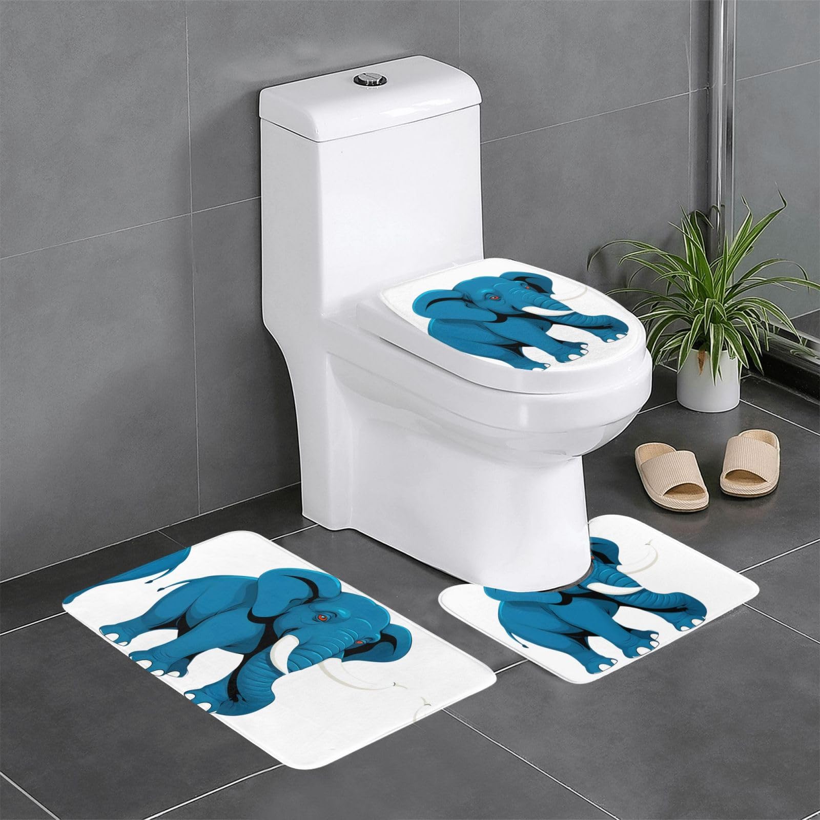 Tapis de salle de bain antidérapants pour éviter les glissades | Set complet WC et bain