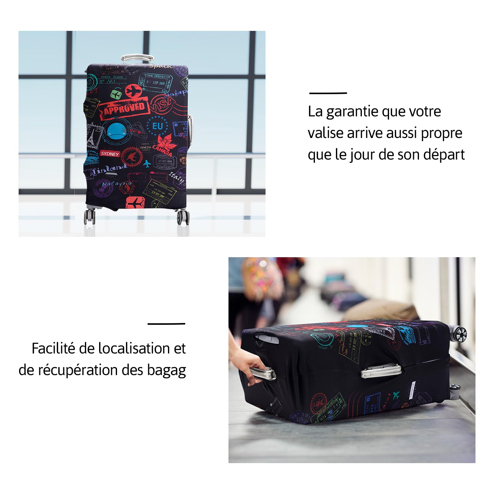 OrgaWise Copri Valigia Coperchio Custodia Bagaglio da Viaggio Copertura Valigia 22-32 pollici con Etichetta per Bagaglio