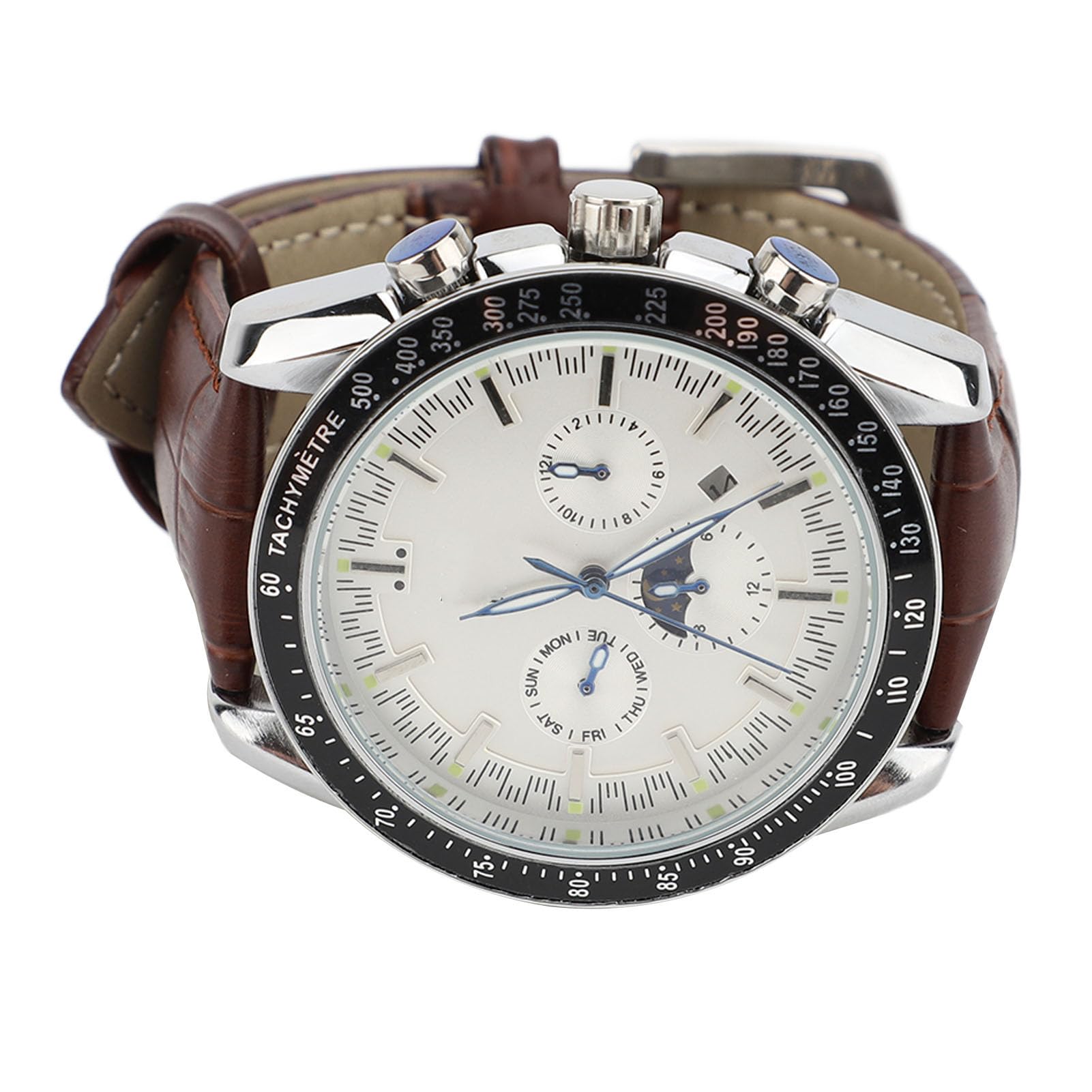 RIZGHWOY Męski Automatyczny Mechaniczny Chronograf Wodoszczelny z Wyświetlaczem Faz Księżyca na Oficjalne Okazje Elegancki Styl 1 Jednostka