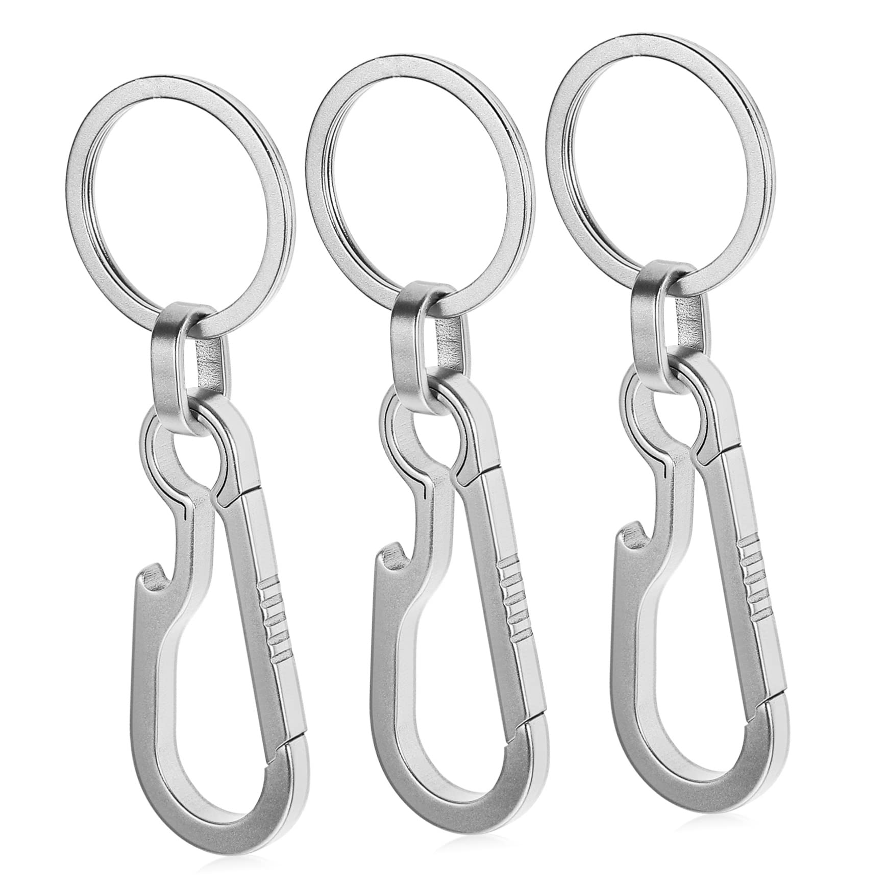 Porte-clés décapsuleur 3 pièces avec clip rapide multifonction pour clés et sacs
