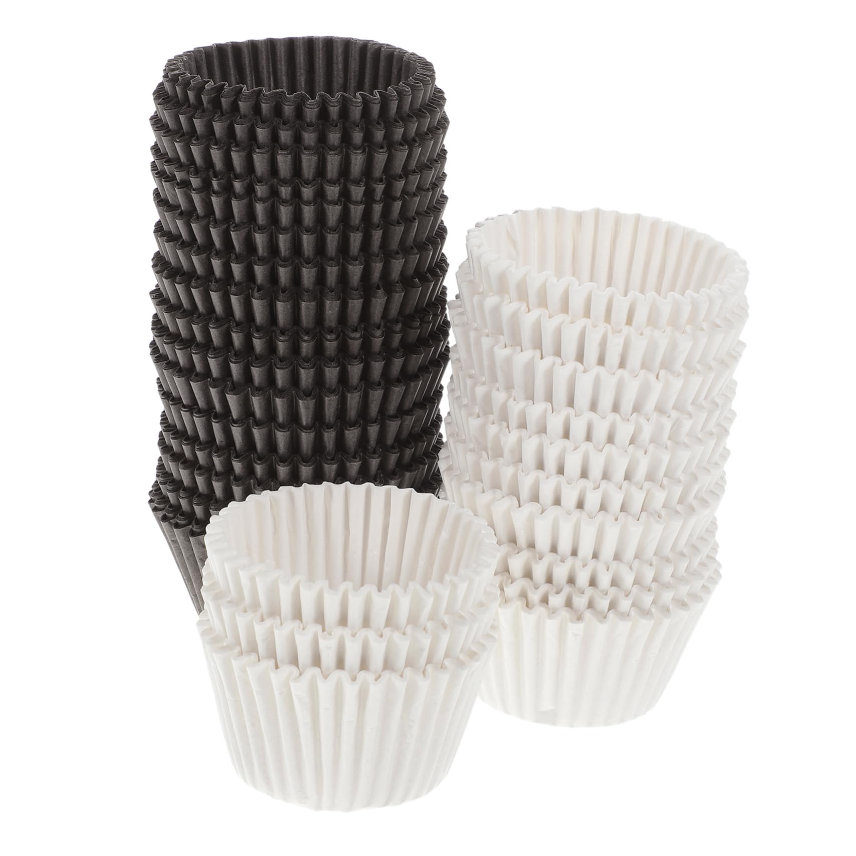 Caissettes à Cupcakes et Muffins en Papier Ingraissable Grandes Tailles, Lot 1000 Pièces Blanc et Café, Moules à Mini-muffins Résistants, Usage Pâtisserie, Fêtes et Anniversaires
