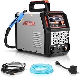 VEVOR Cortadora de Plasma de 50 A y 220 V con Inversor IGBT y Pantalla Digital, Control Inteligente, Función 2T/4T y Tiempo PA/PT Ajustable para Reparaciones Domésticas y Talleres para Garajes