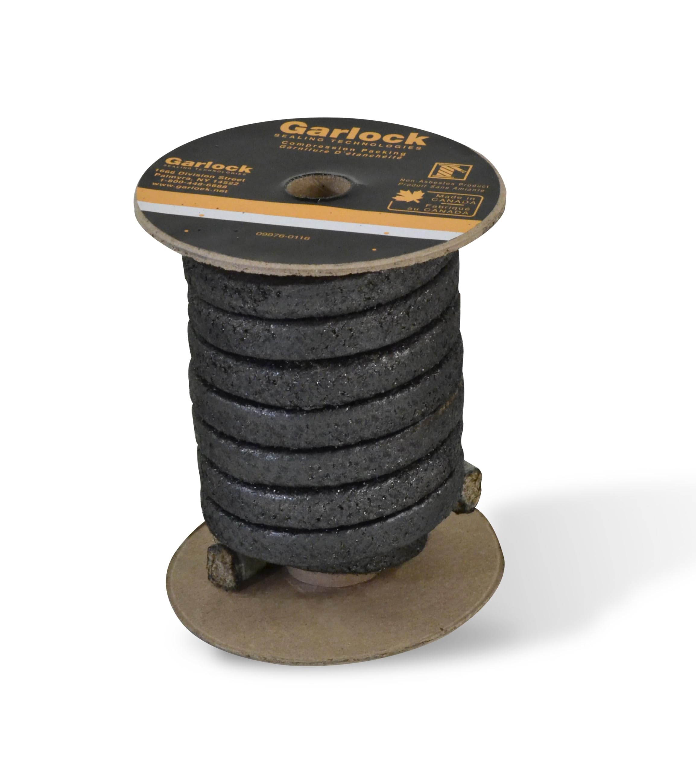 Garlock Synthetic Fiber with Graphite and Petrolatum Oils Style PACKMASTER 2 Pump Packing, 19' Length, 5/16