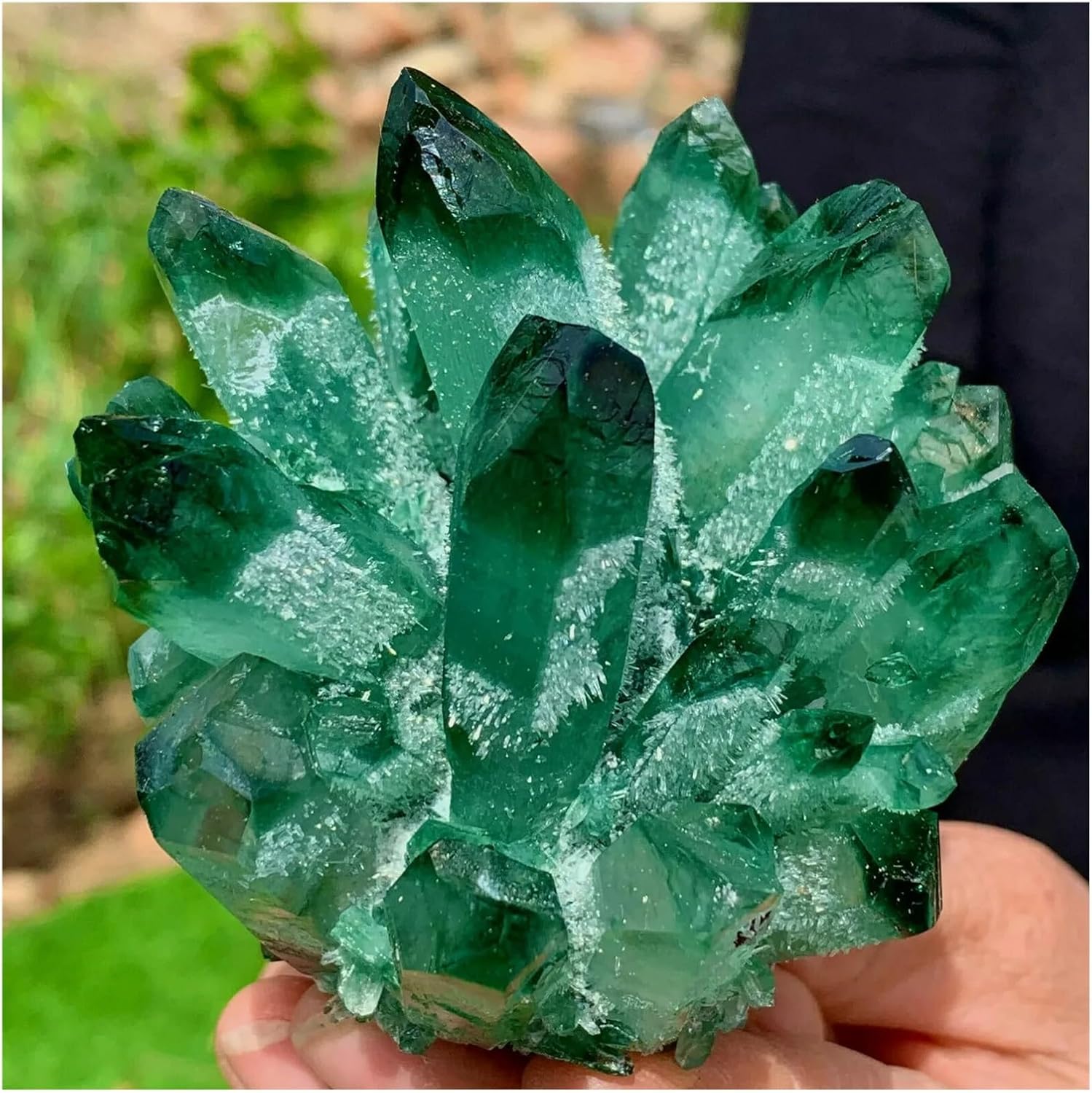 1pcs 400-500g Green Quartz Crystal Cluster