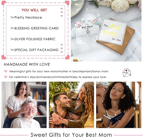 Miniatura 6 de Collar de regalo para el día de la madre, regalo para mujer, regalos de cumpleaños para mamá de hija, hijo, mejor mamá, collar de doble corazón con